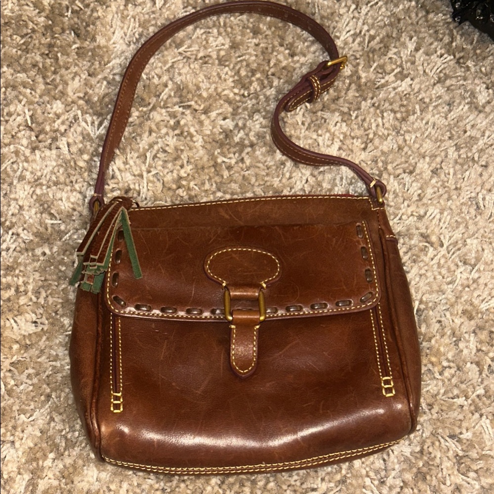 Dooney & Bourke Florentine Rich Brown Leather Shoulder Bag